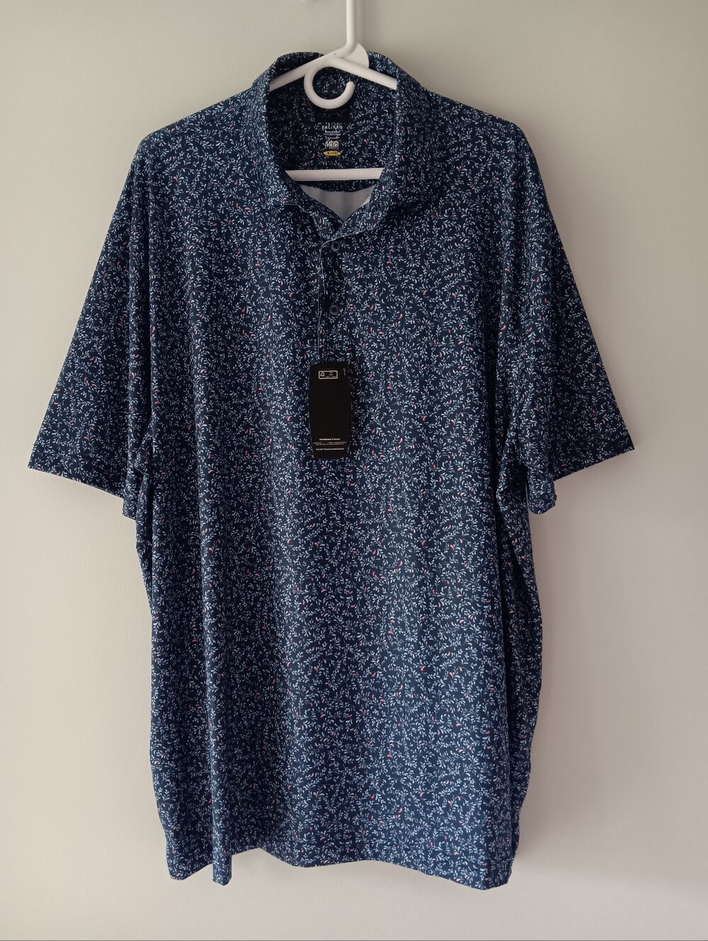 Greg Norman Collection Performance Polo Shirt Short-Sleeve Navy Blue White XXL
